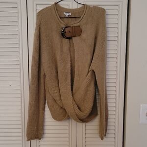 NWOT FASHION NOVA Camel Sweater with Statement Buckle  Fashion Nova
